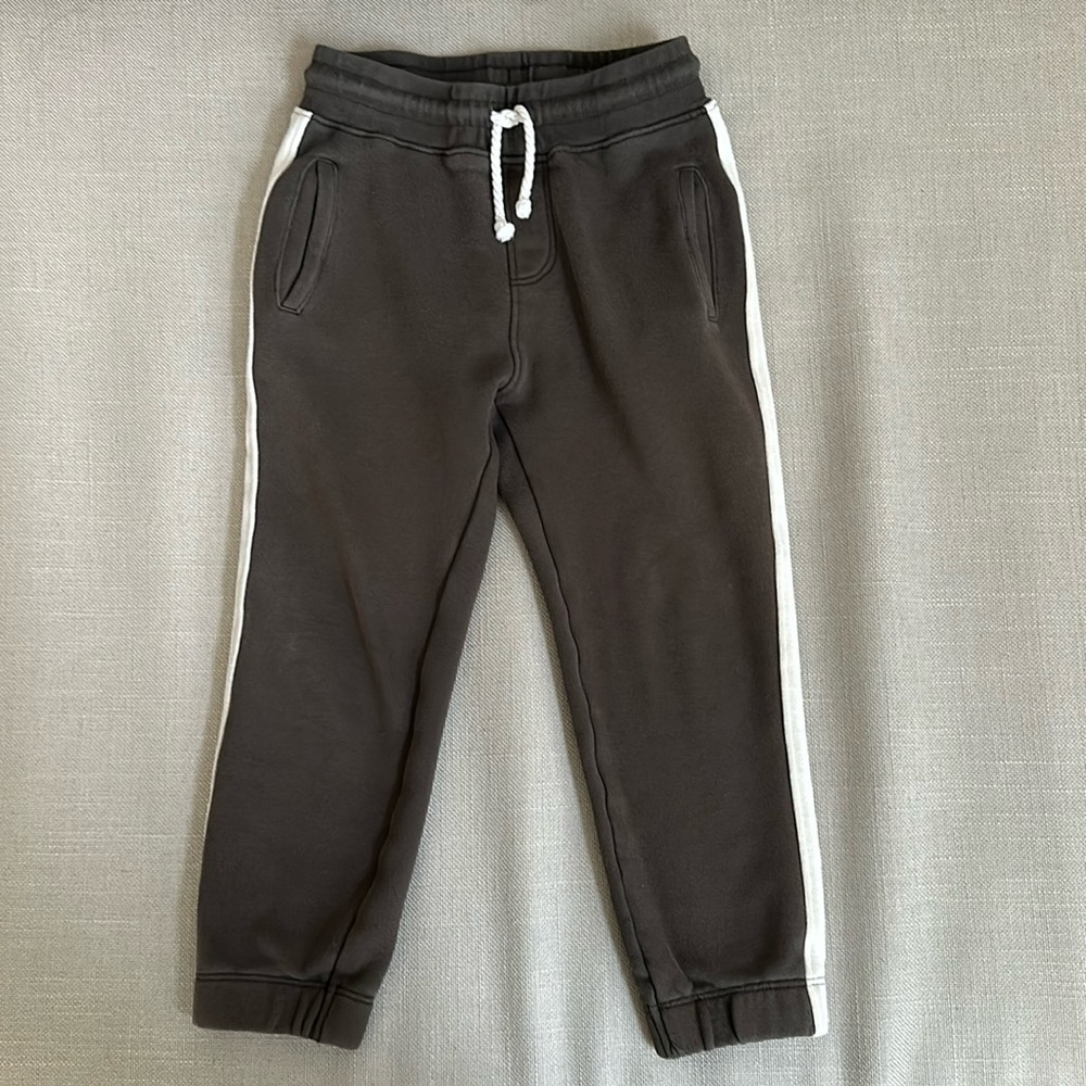 Rylee and Cru - Jogger pants in Charcoal with white stripe on sides